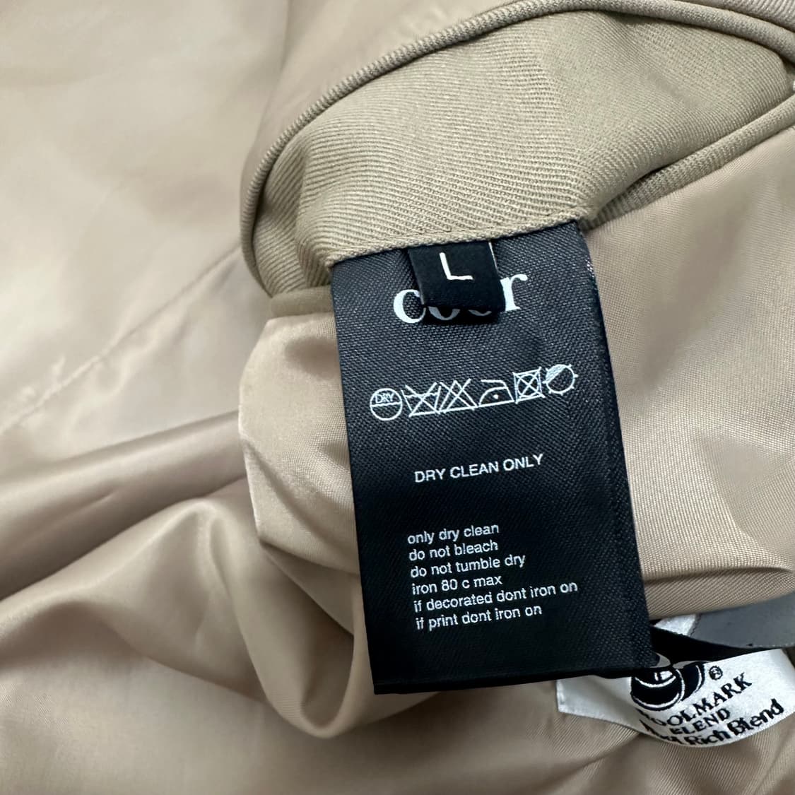 coor 쿠어 2버튼 울 블레이저 자켓 L 상품이미지10
