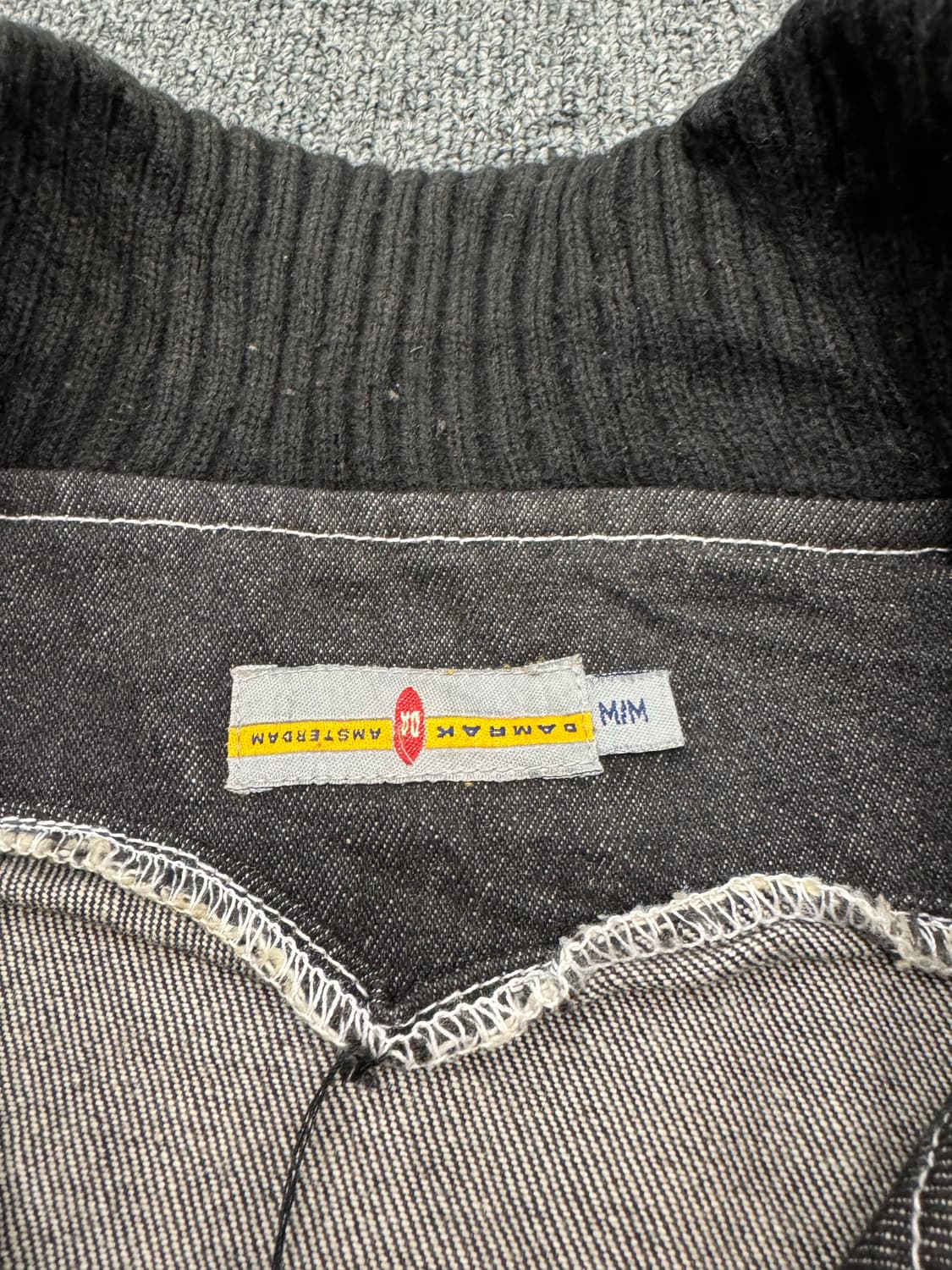 American vintage 흑청 데님 니트자켓 상품이미지3