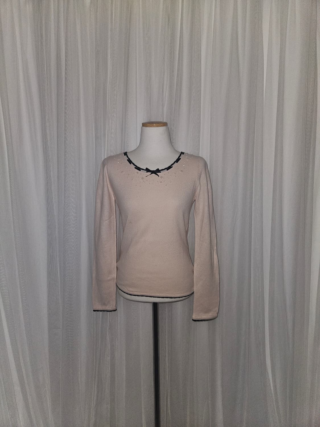 SC 베이비핑크 밀키 스트로베리🍓 히메 리본 니트 상품이미지3