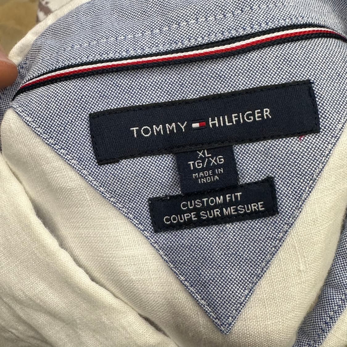 XL 타미힐피거 커스텀핏 린넨 화이트 셔츠 상품이미지4