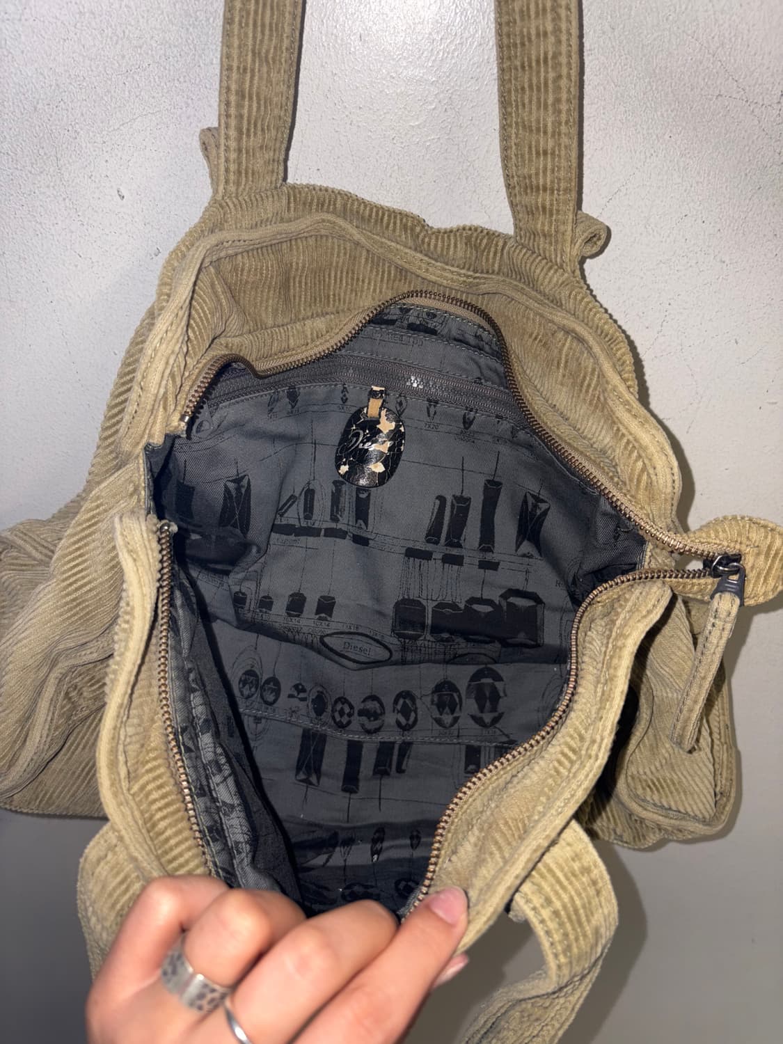 DIESEL corduroy tote bag yellow  상품이미지9