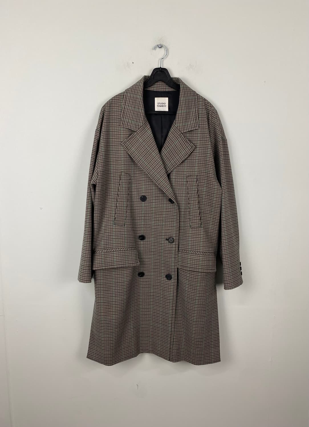 스튜디오 톰보이 오버사이즈 더블 체크 코트 상품이미지1