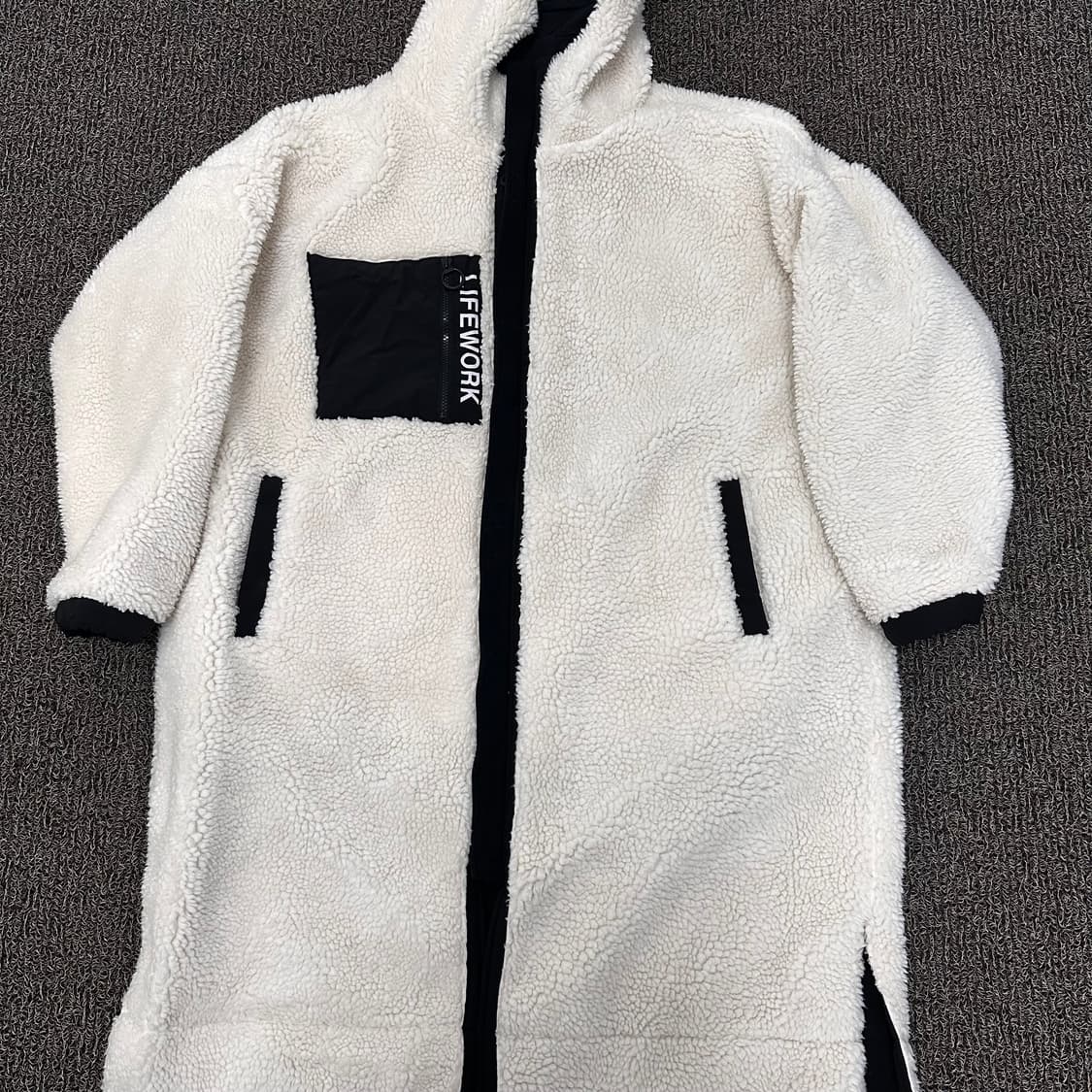 LIFEWORK 라이프워크 양면 롱 뽀글이 털 점퍼 블랙 L 상품이미지5