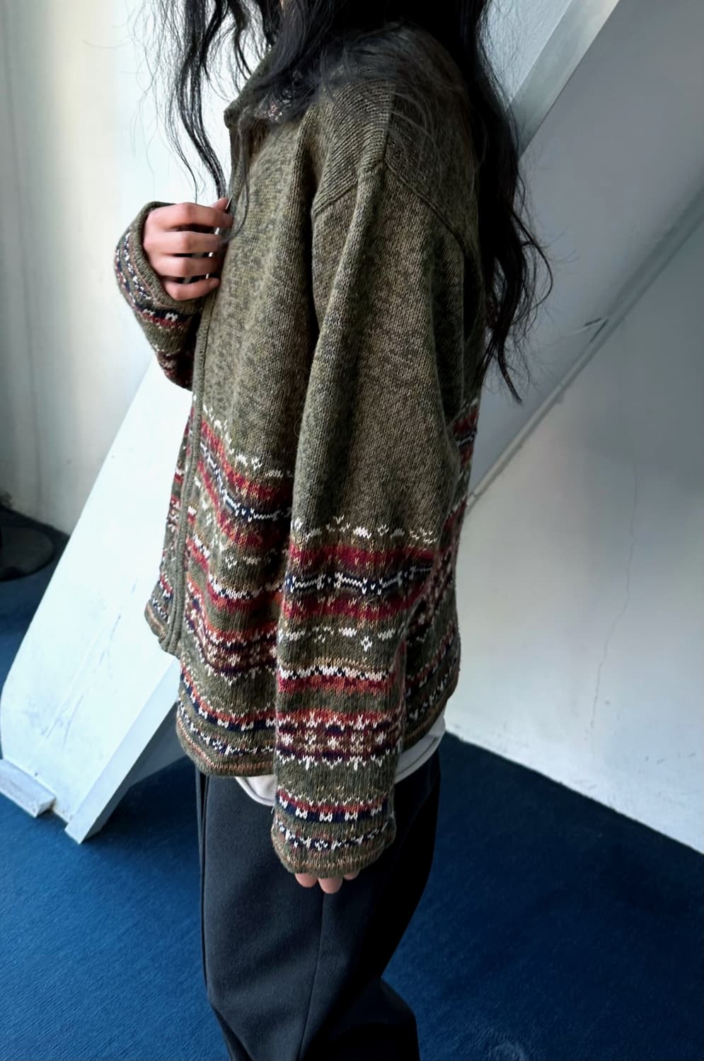 Pattern knitted zip jacket 상품이미지7