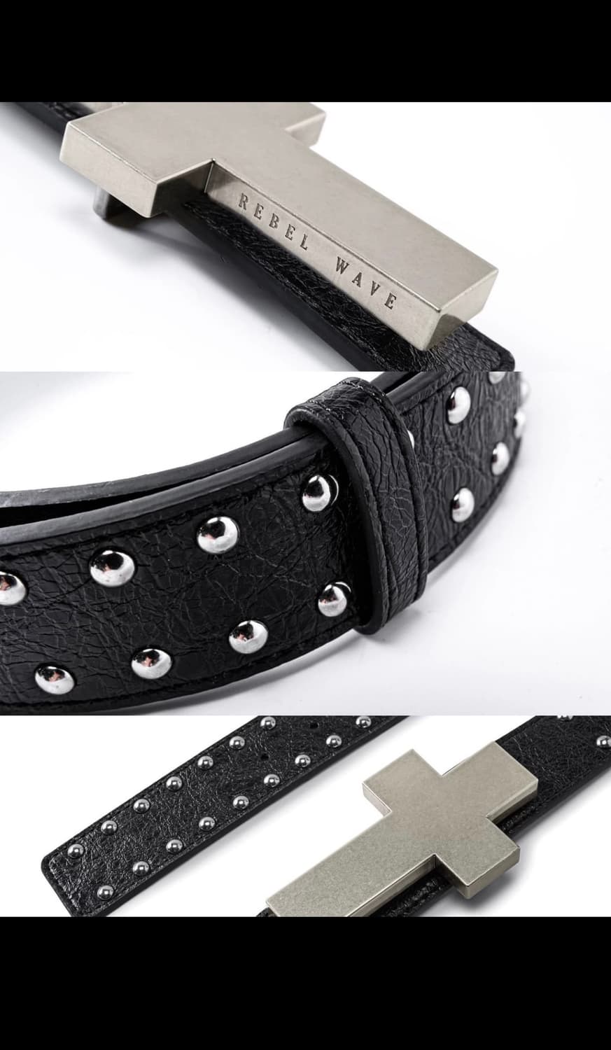 [새상품] 십자가 크로스 버클 볼트 스터드 벨트  상품이미지2