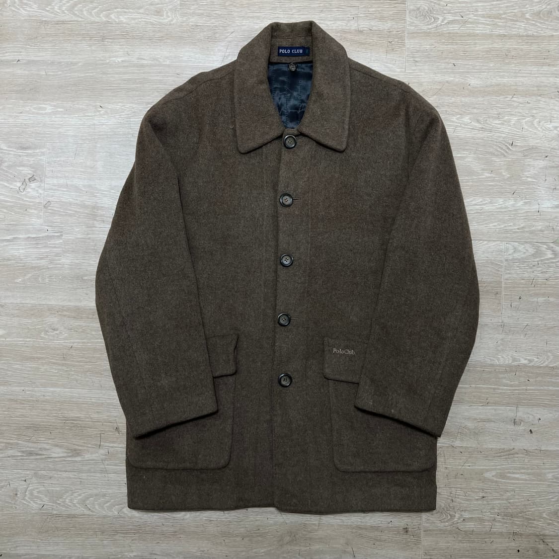 폴로 클럽 모직 자수로고 싱글 매킨토시 맥코트 [브라운] FREE 상품이미지1