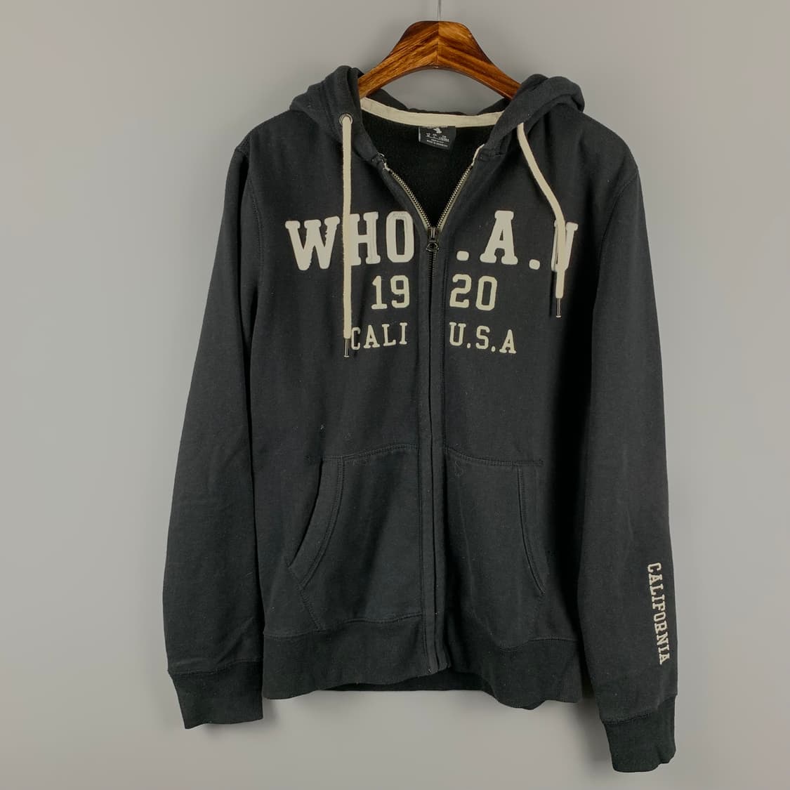 후아유 y2k 와투케 블랙 후드집업 상품이미지2