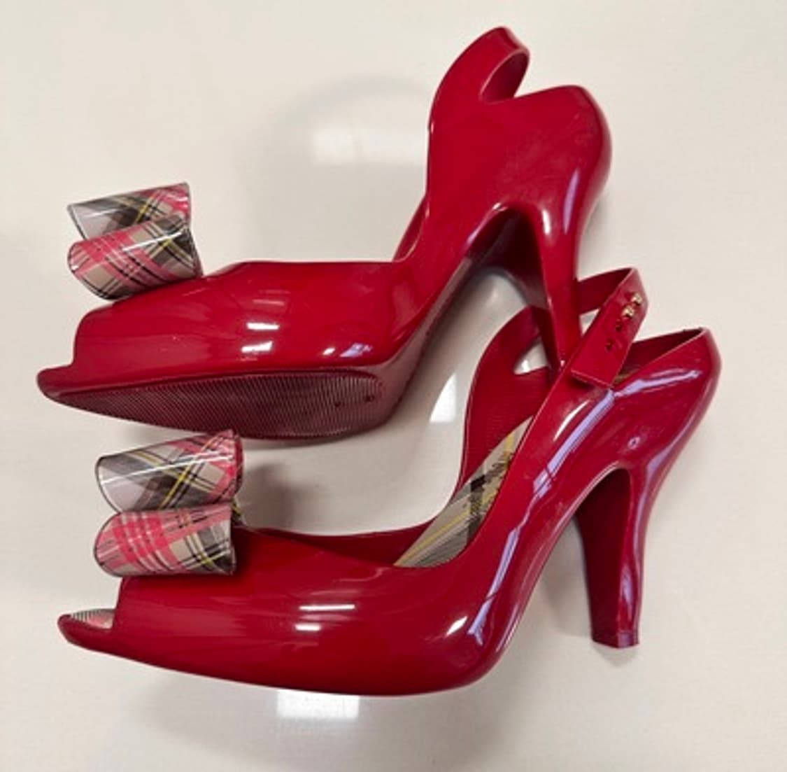 미착용) 비비안웨스트우드 타탄체크 보우샌들 상품이미지3