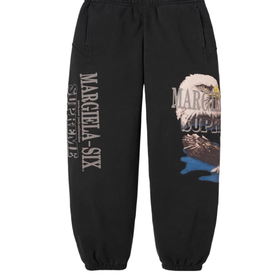 M 슈프림 x MM6 메종 마르지엘라 이글 스웨트팬츠 블랙 상품이미지1