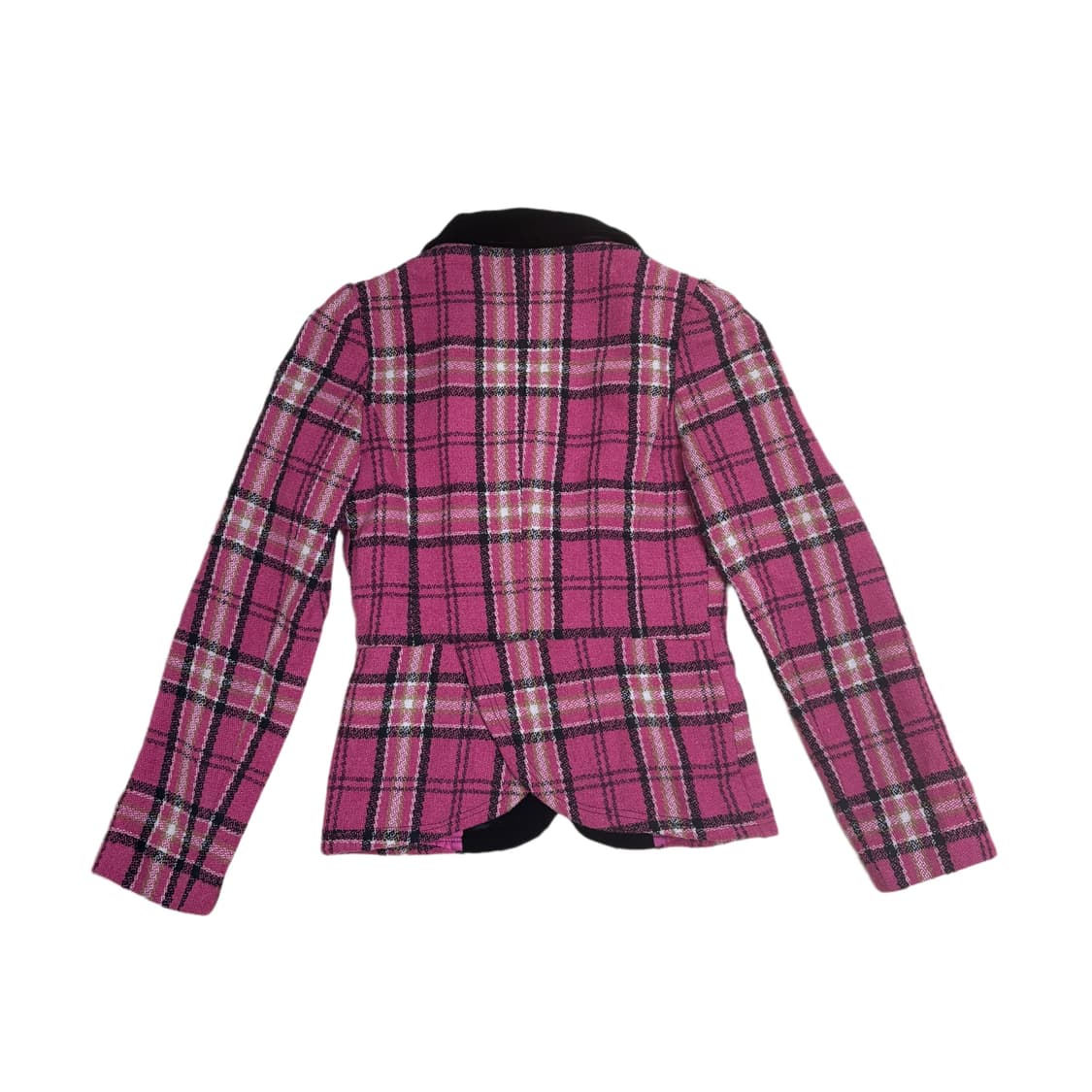 빈티지 벨벳블랙카라 핑크체크자켓 상품이미지6