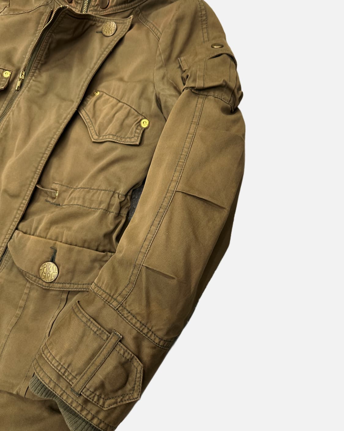 SPIRAL GIRL khaki fur hood parka 상품이미지4