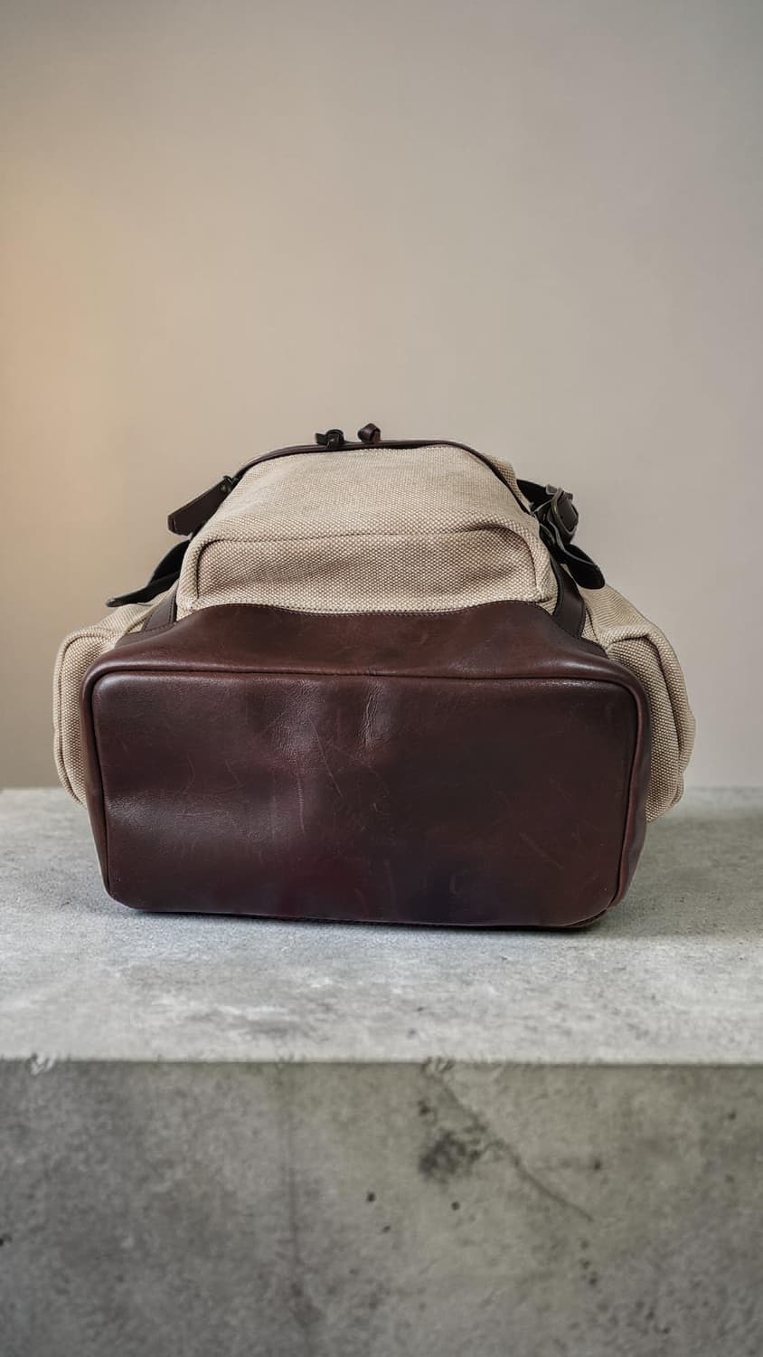 Akiinsvin 캔버스 가죽 백팩 브라운 / 베이지 상품이미지5