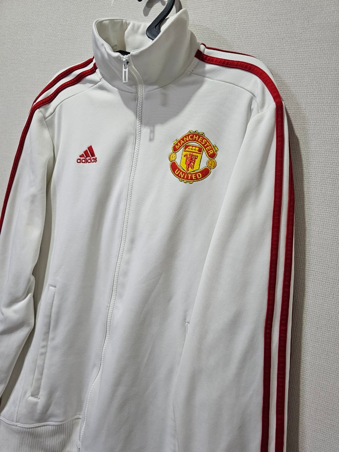 아디다스 희귀 대장급 맨유 흰빨 화이트 트랙탑 저지 져지집업 100/L 상품이미지2