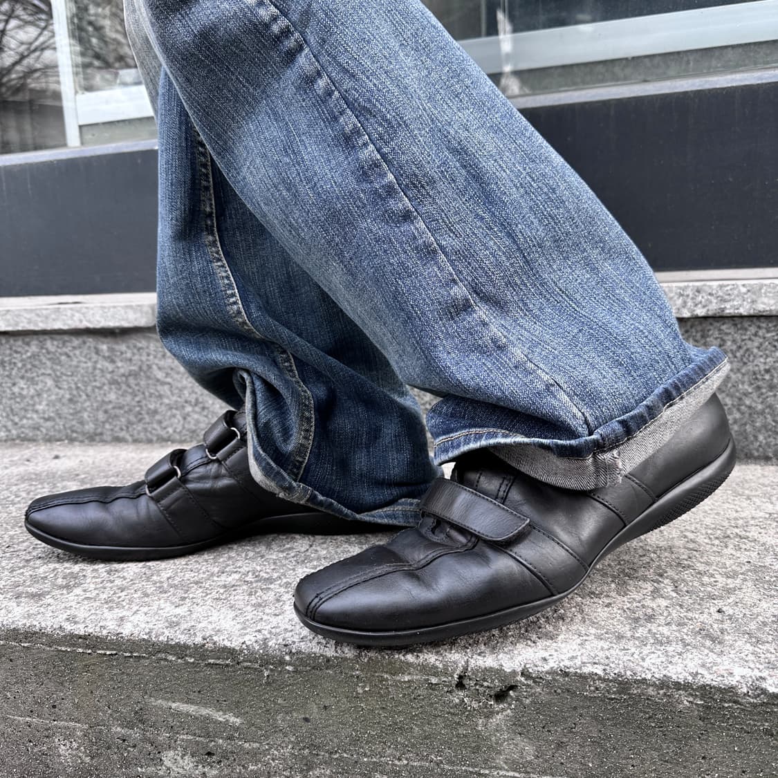 00s 레어 빈티지 프라다 스포츠 벨크로 가죽 스니커즈 상품이미지10