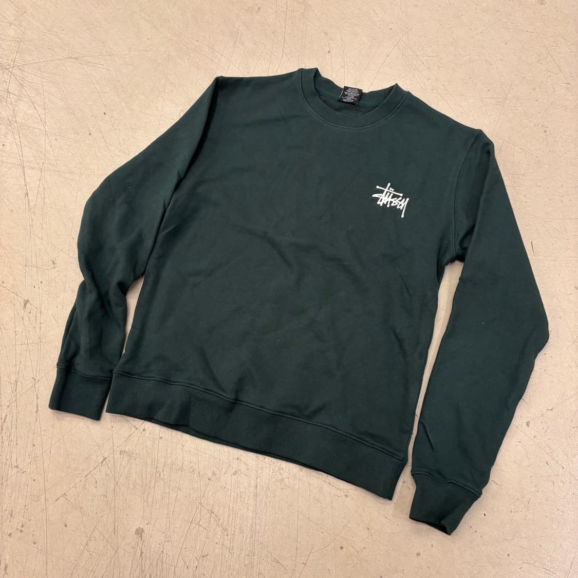 스투시 베이직 빅로고 그린 맨투맨 상품이미지2