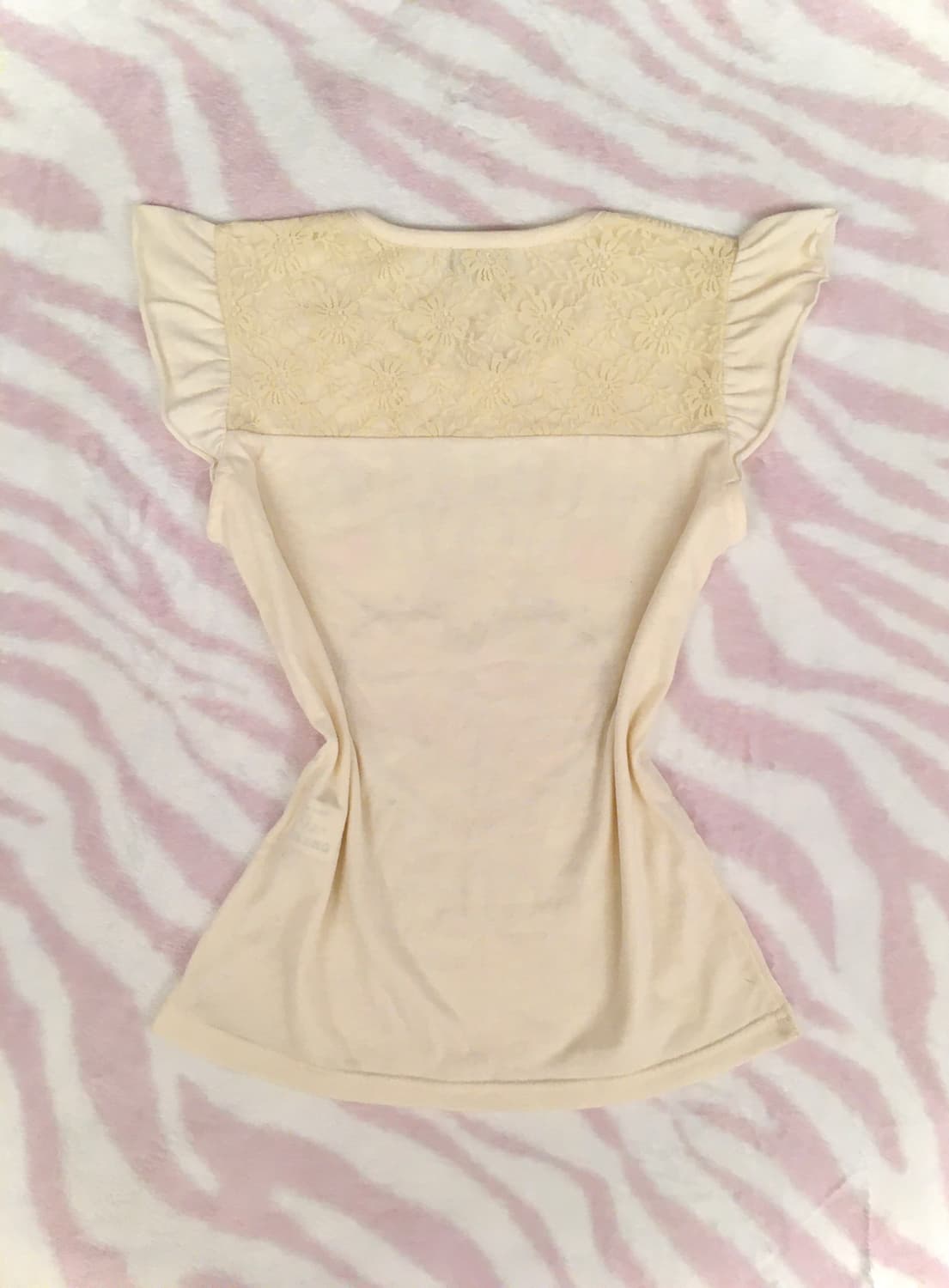 아이보리 레이스하트 히메갸루 실버레터링 반팔 티셔츠 달천깔 상품이미지4