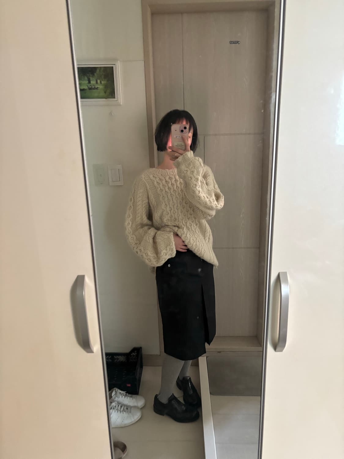 빈티지 핀스트라이프 스커트 상품이미지7