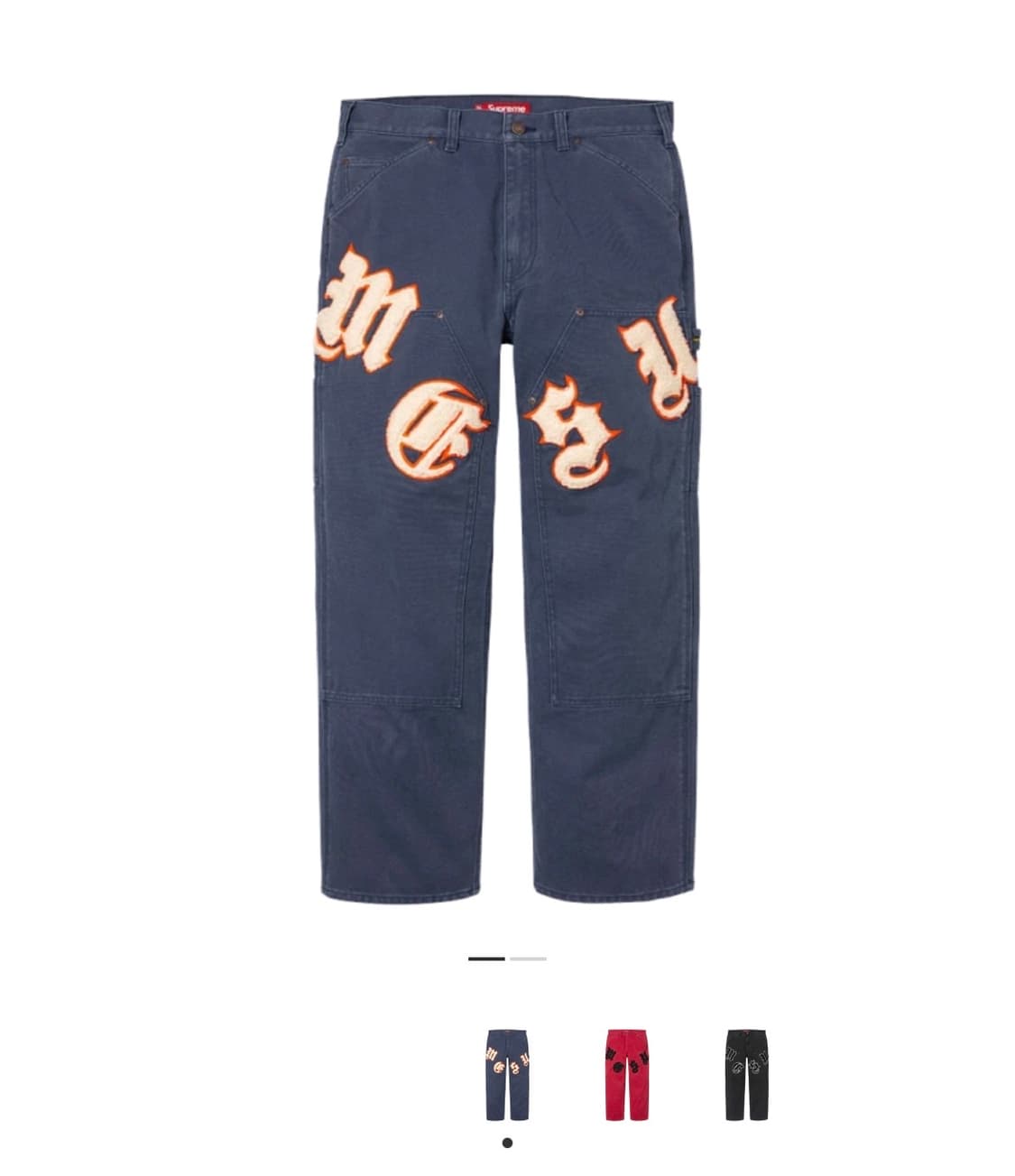 슈프림 올드 잉글리쉬 더블니 팬츠 네이비 상품이미지1