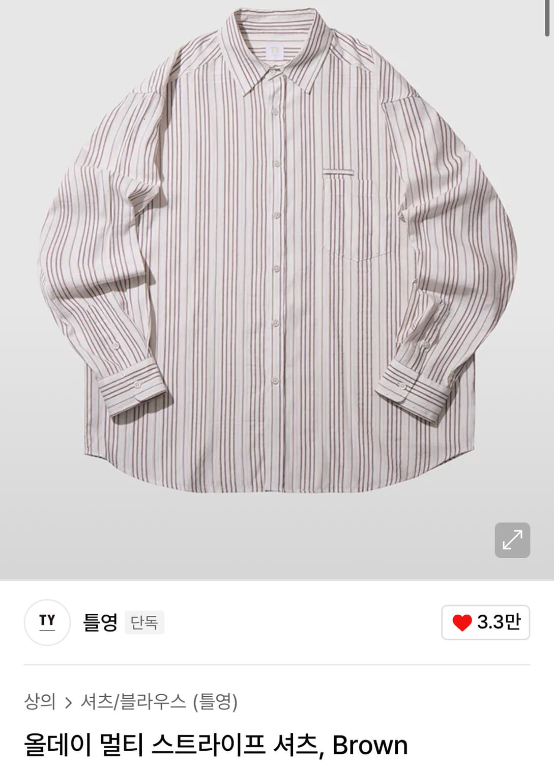 틀영 스트라이프 셔츠 (L) 상품이미지5