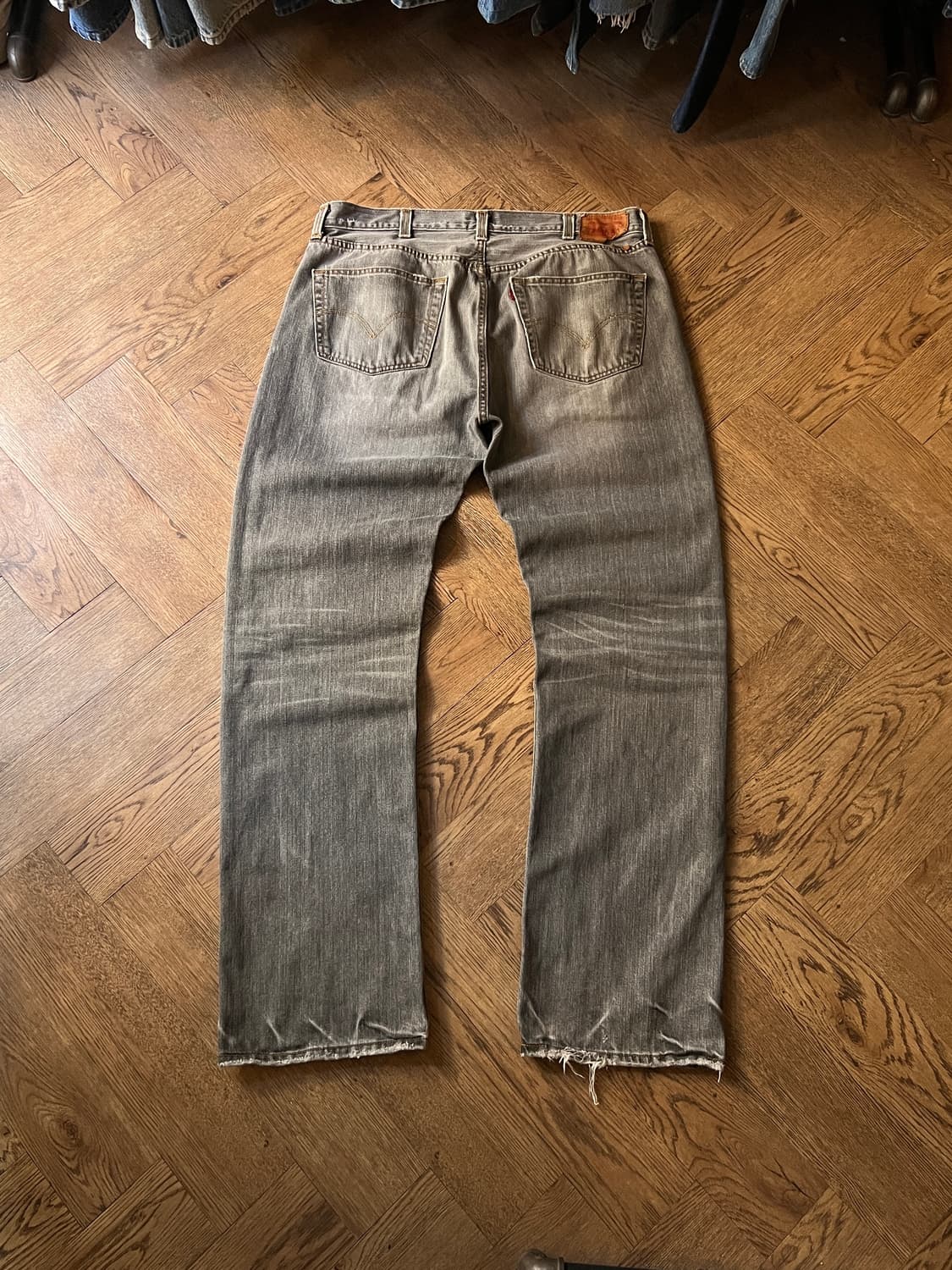 [38]00's 리바이스 501 USA 그레이 워싱 데님 팬츠 상품이미지2