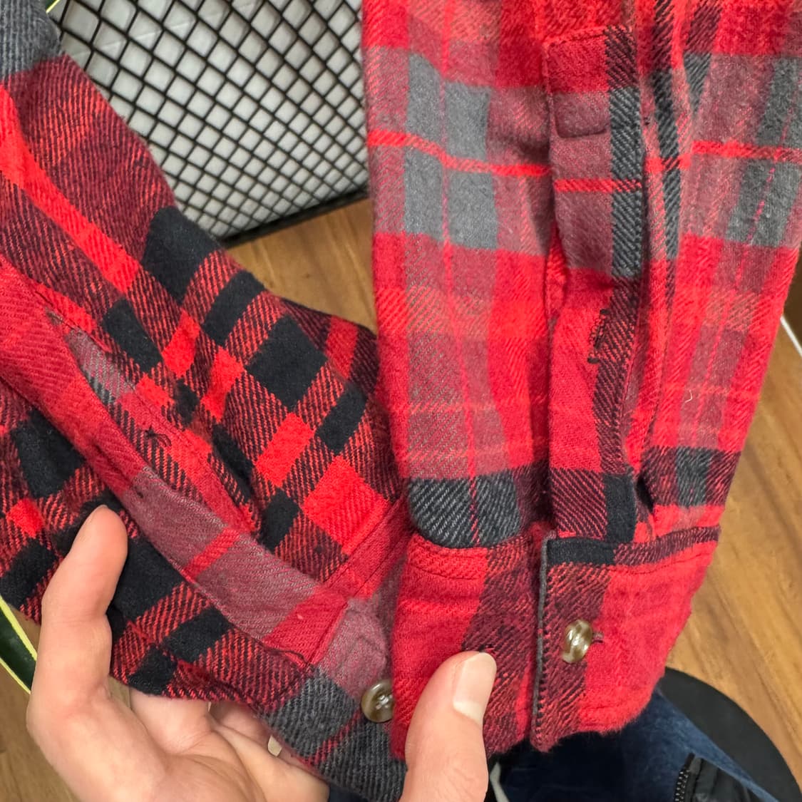 2019 F/W 오프화이트 플란넬 셔츠 후면 빅프린팅 포인트 레드 상품이미지10