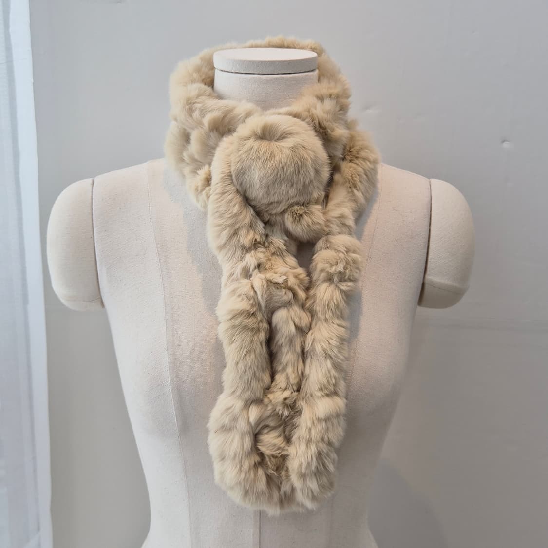 베이지 리얼 렉스 토끼퍼 머플러 상품이미지2
