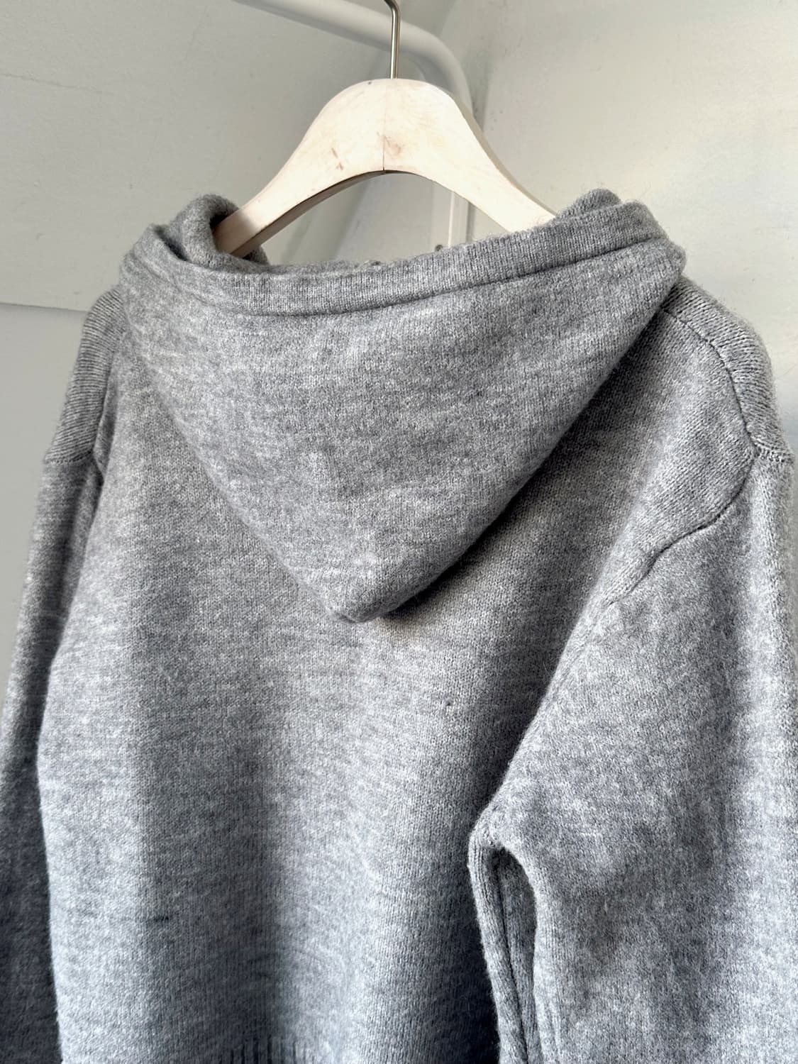 2way zip design hooded knit parka 상품이미지4