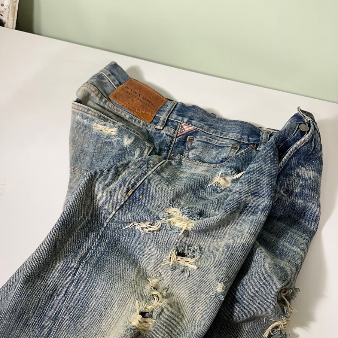 M-L 32 데님앤서플라이 랄프로렌 슬림핏 찢청 데님팬츠 상품이미지1