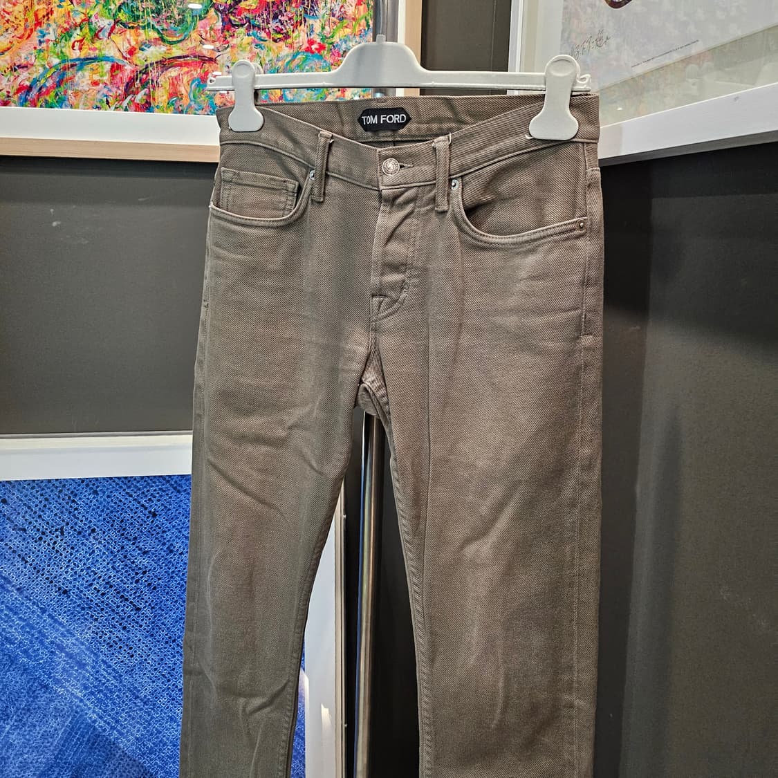 톰포드 스웨이드 패치로고 슬림핏 데님팬츠 상품이미지2