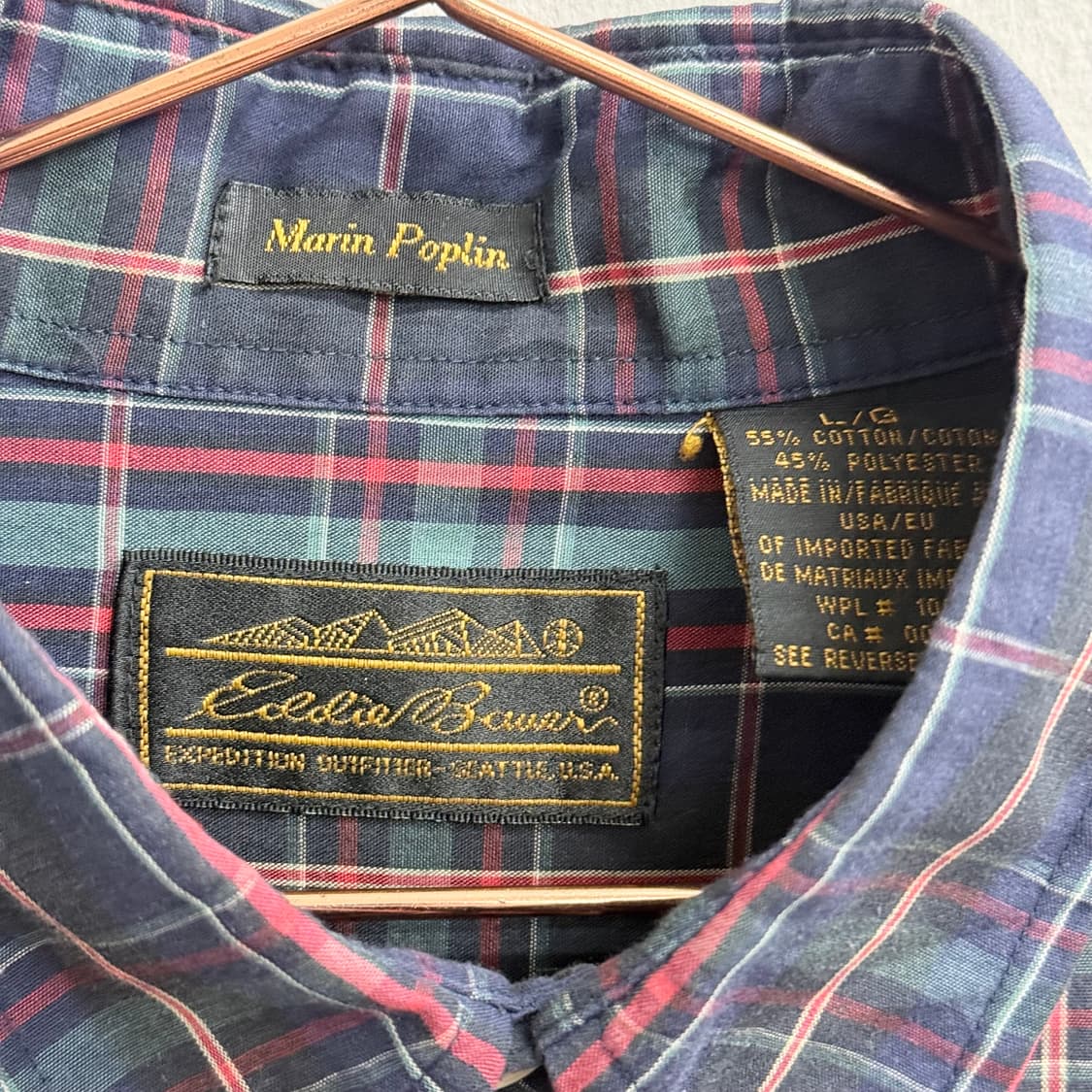 90S 에디바우어 헤비 코튼 체크 셔츠 (L) 상품이미지2