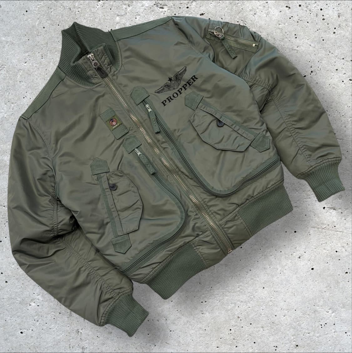 [M] PROPER 프로퍼 INC 항공 MA-1 봄버 자켓 카키 B606 상품이미지1