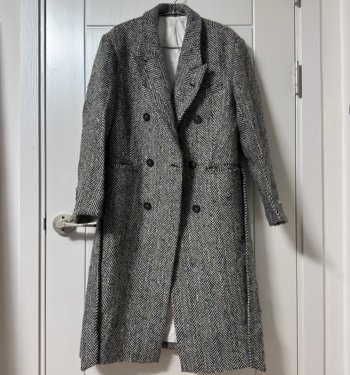 인스턴트펑크 21FW 오버사이즈 울 더블 롱 코트 그레이헤링본 상품이미지2