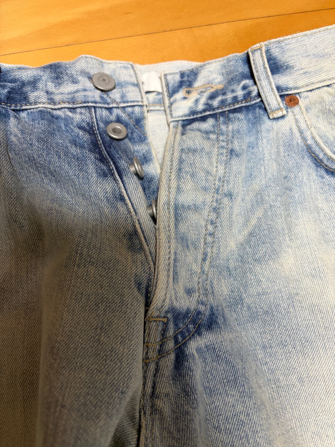 유니온블루 5pk 아콘 셀비지 와이드 데님 블리치 30 상품이미지2