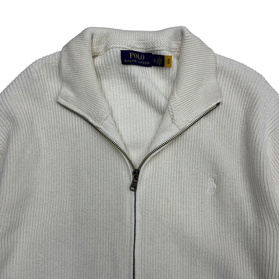 폴로 랄프로렌 화이트포니 화이트 니트 집업 XL 상품이미지4