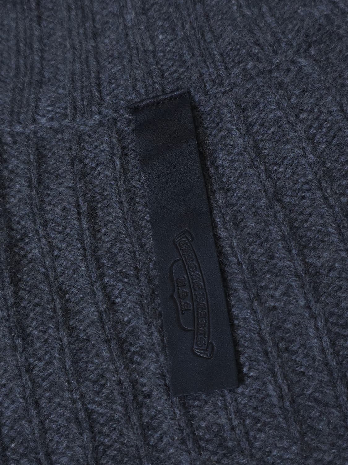 [L] 크롬하츠 CH 레더패치 캐시미어 가디건 그레이 상품이미지6