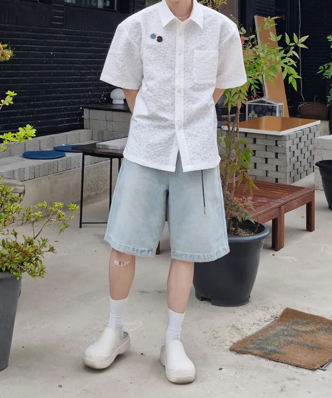 (새상품) 비슬로우 데님 버뮤다 팬츠 상품이미지6