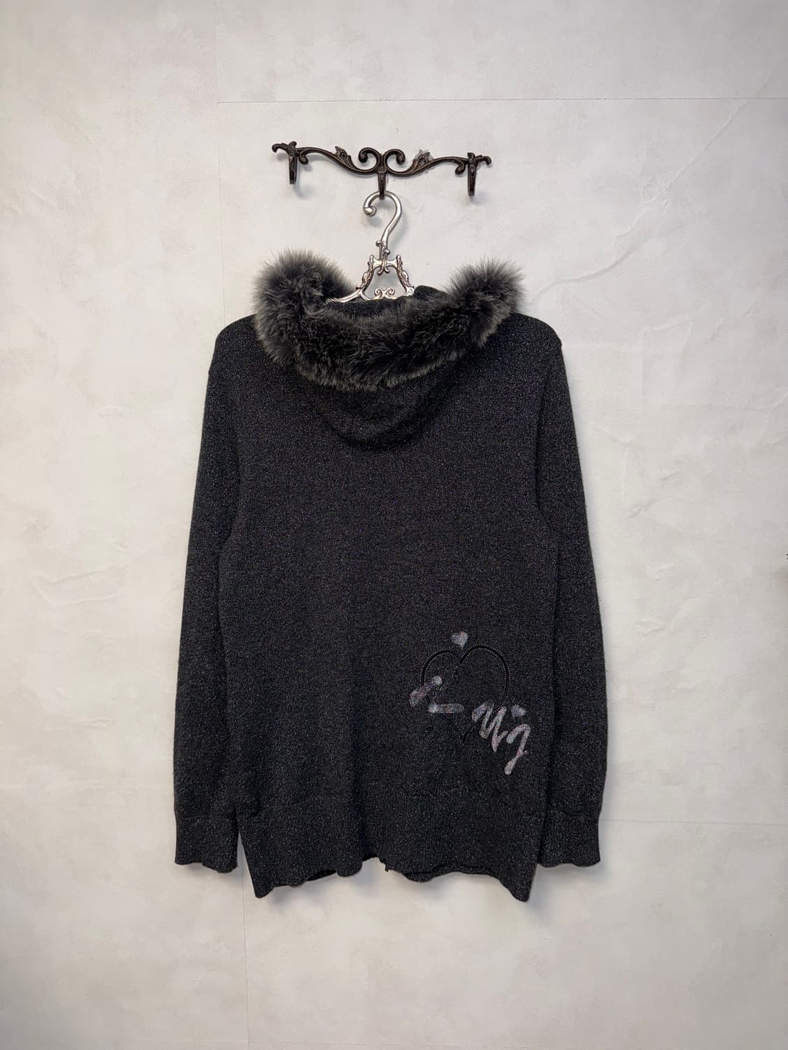 Charcoal fox fur trimming two ways ops 상품이미지6