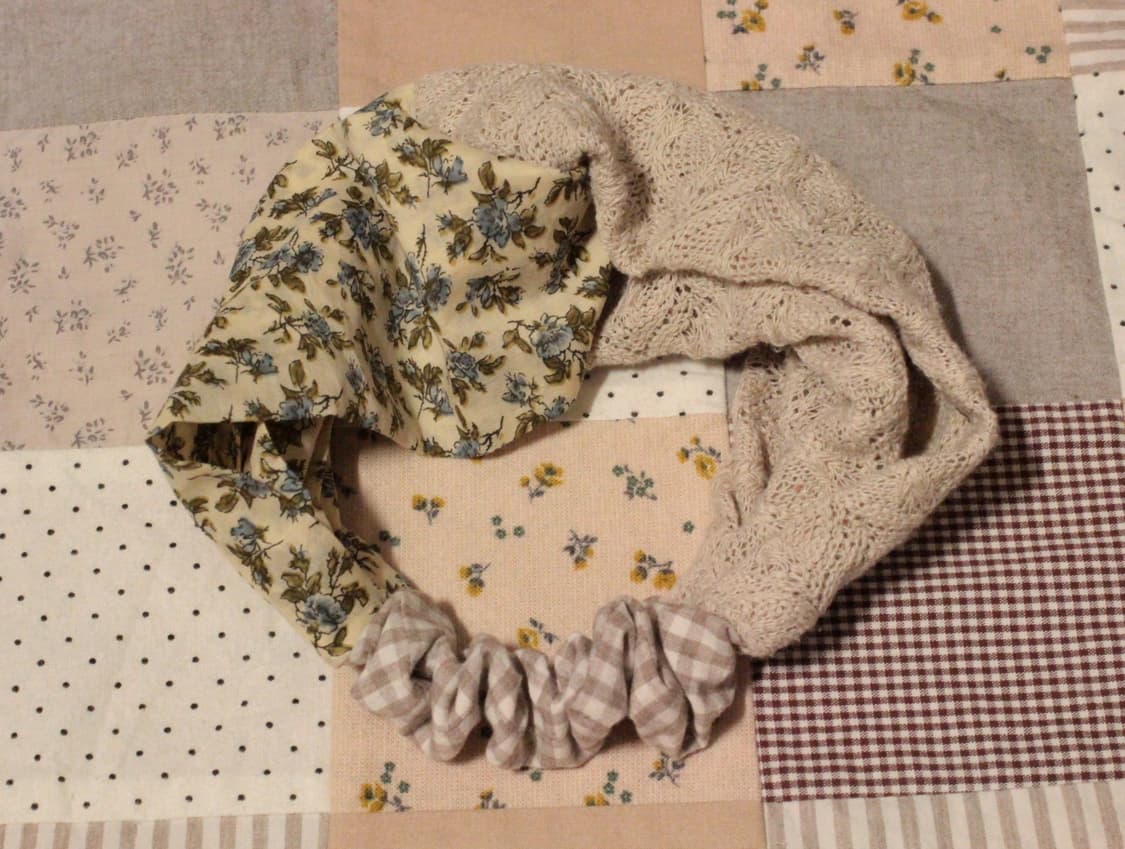 핸드메이드 베이지니트 크로스 헤어밴드 상품이미지4