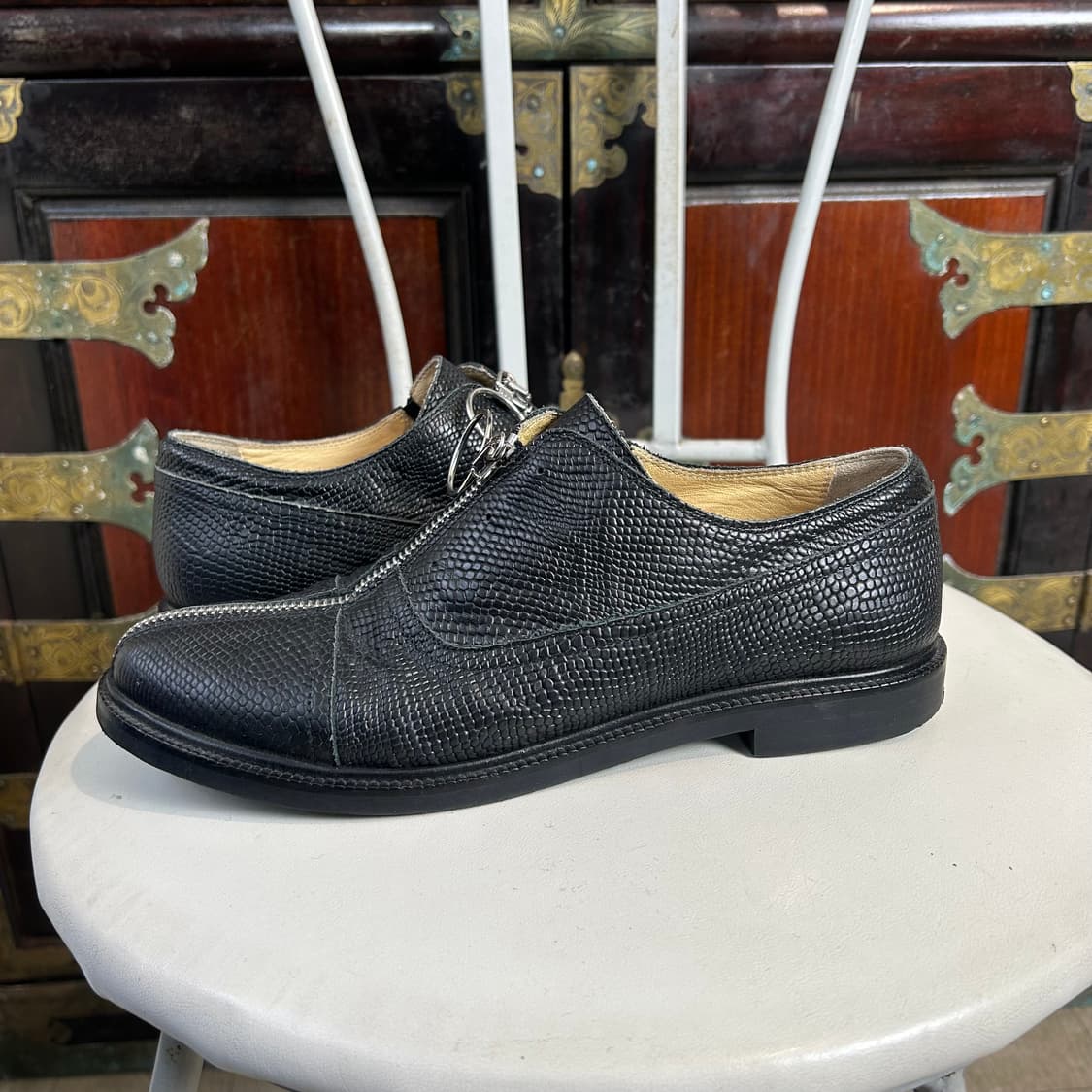 MM6 프론트 집업 레더 옥스포드 슈즈 상품이미지3