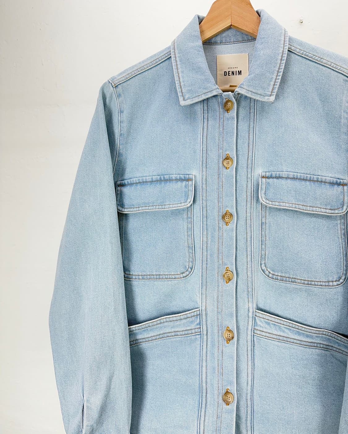 세잔 라이트 블루 텐셀 워크 데님 자켓 상품이미지2