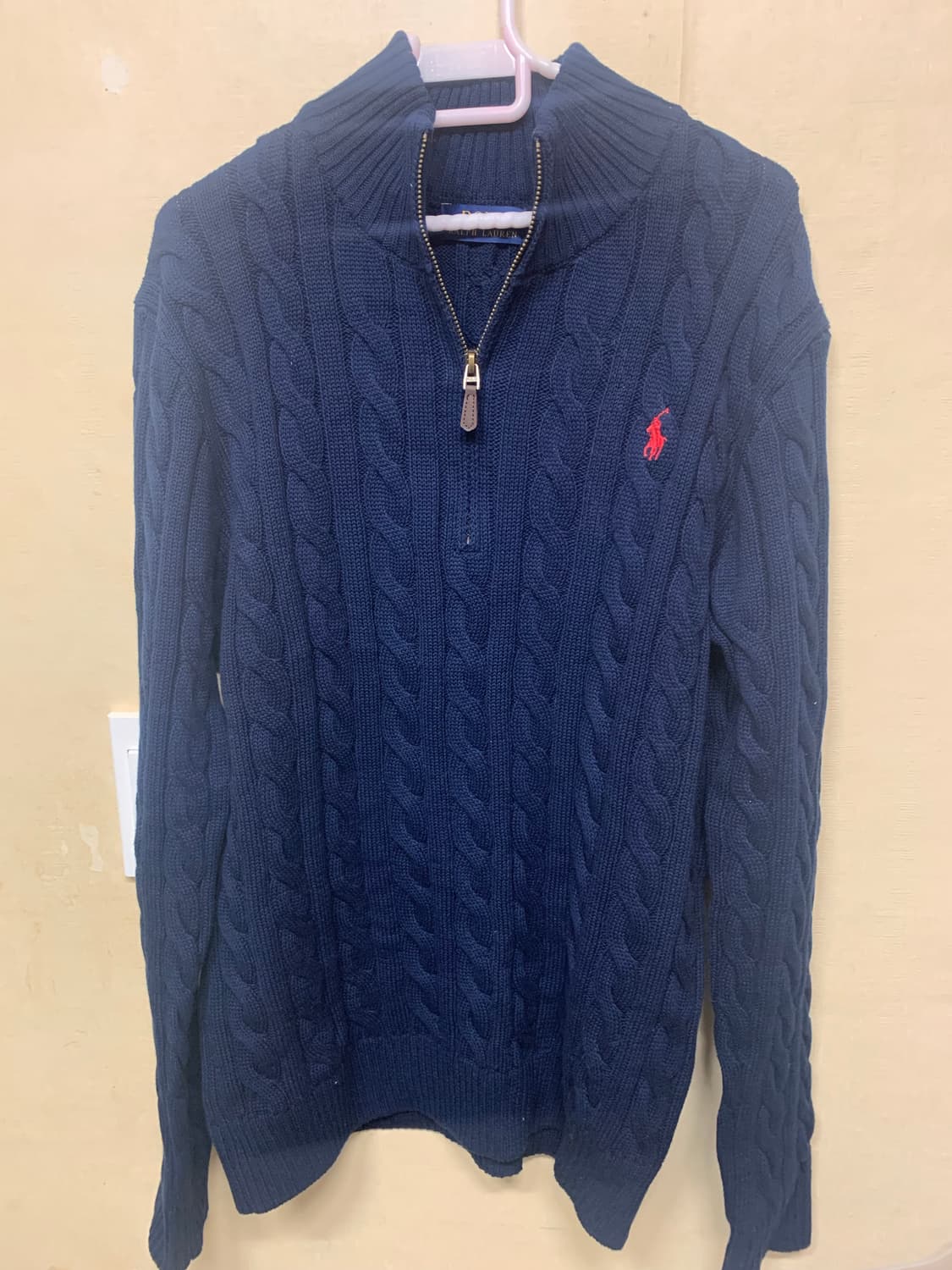 폴로 랄프로렌 반집업니트 네이비 상품이미지1