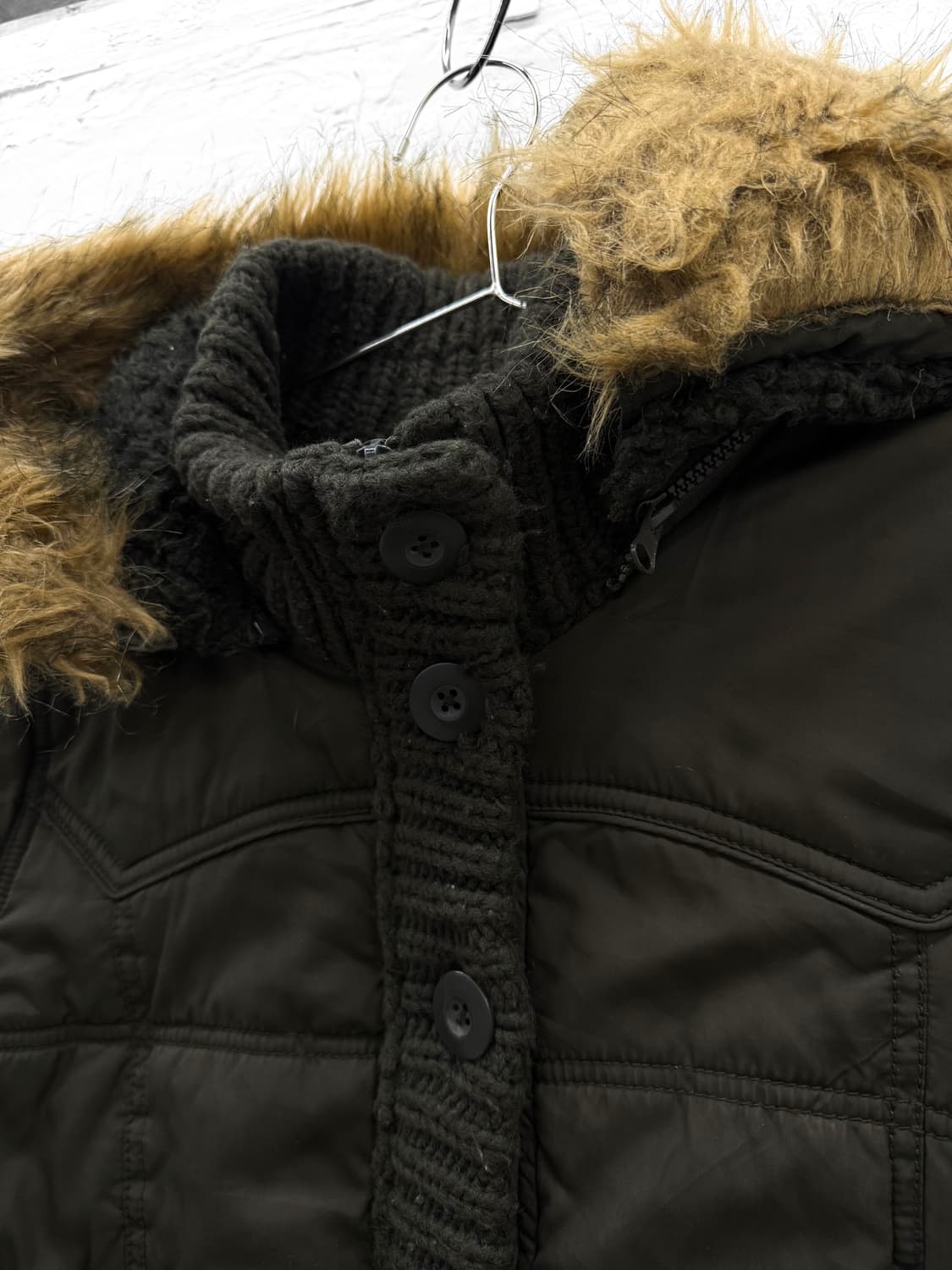 rapua 니트 믹스 후드 점퍼 상품이미지2