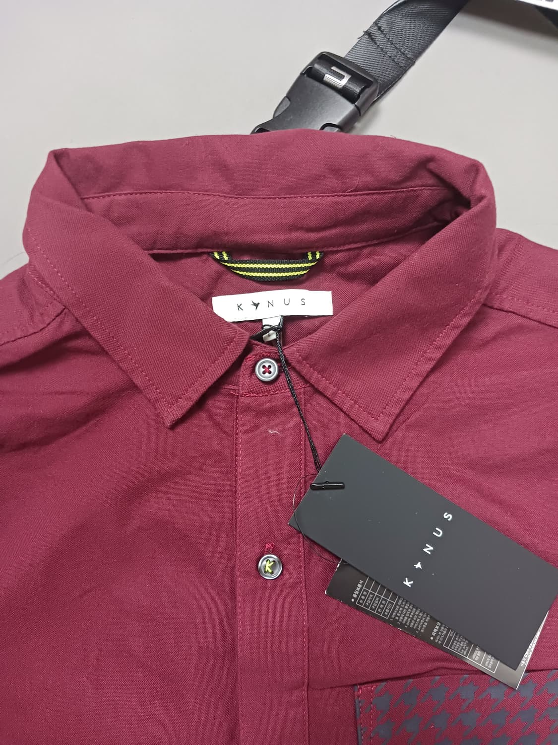 새제품 [L] 코누스 와인 배색 디자인 셔츠 상품이미지2