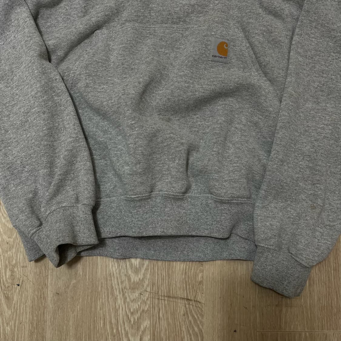 칼하트 WIP 오리지널핏 로고 와펜 기모 후드티 [그레이] S/90 상품이미지3