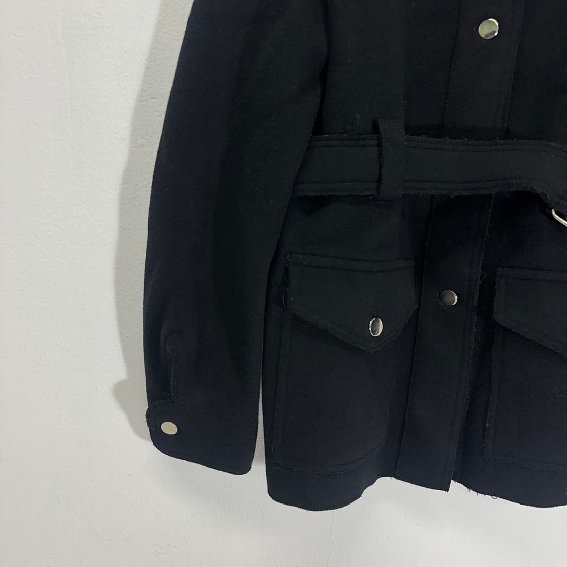 우먼M 베로니크뢰로이 블랙 로브 버진울자켓 상품이미지2