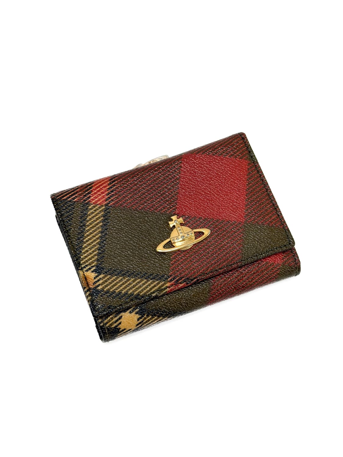 비비안웨스트우드 타탄 체크 ORB 반지갑 상품이미지1
