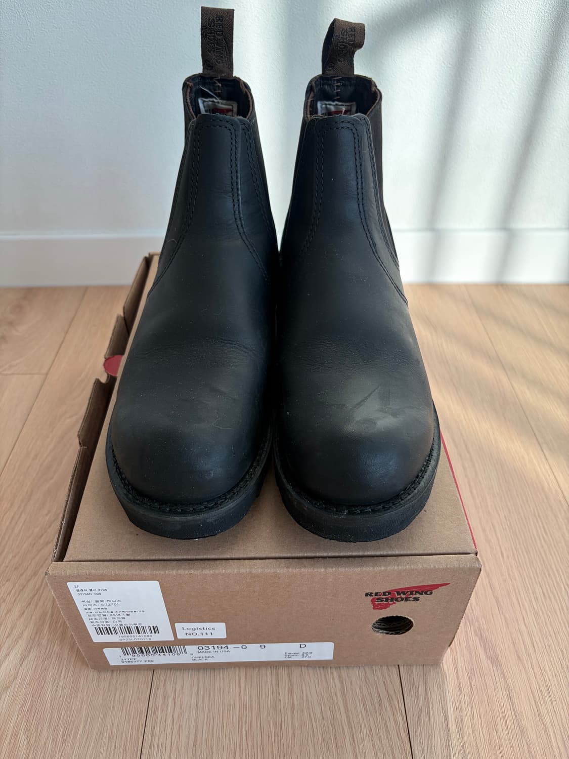 (9D,270)레드윙 3194 블랙 첼시부츠 상품이미지1