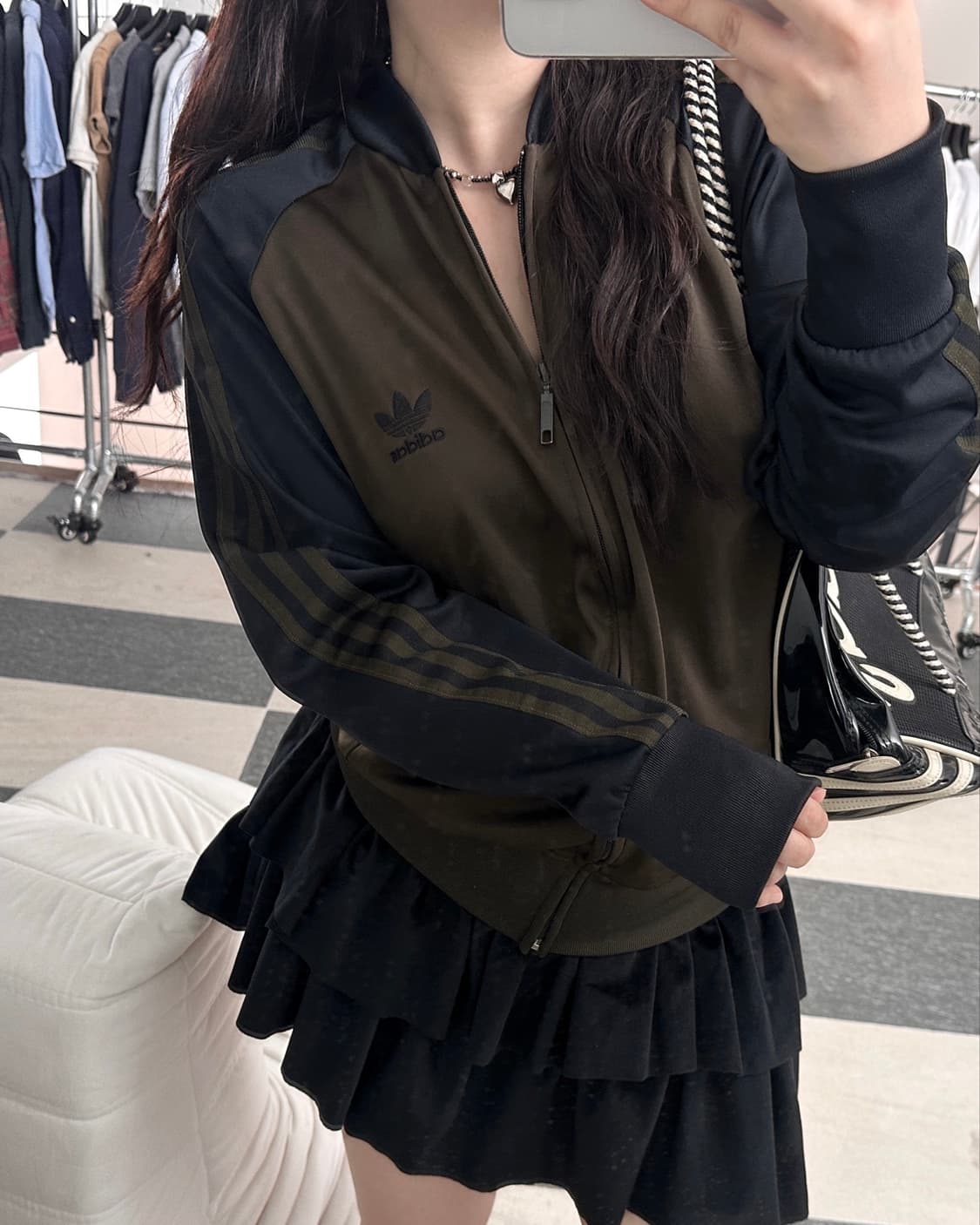 아디다스 카키/블랙 슈퍼스타 져지 상품이미지2