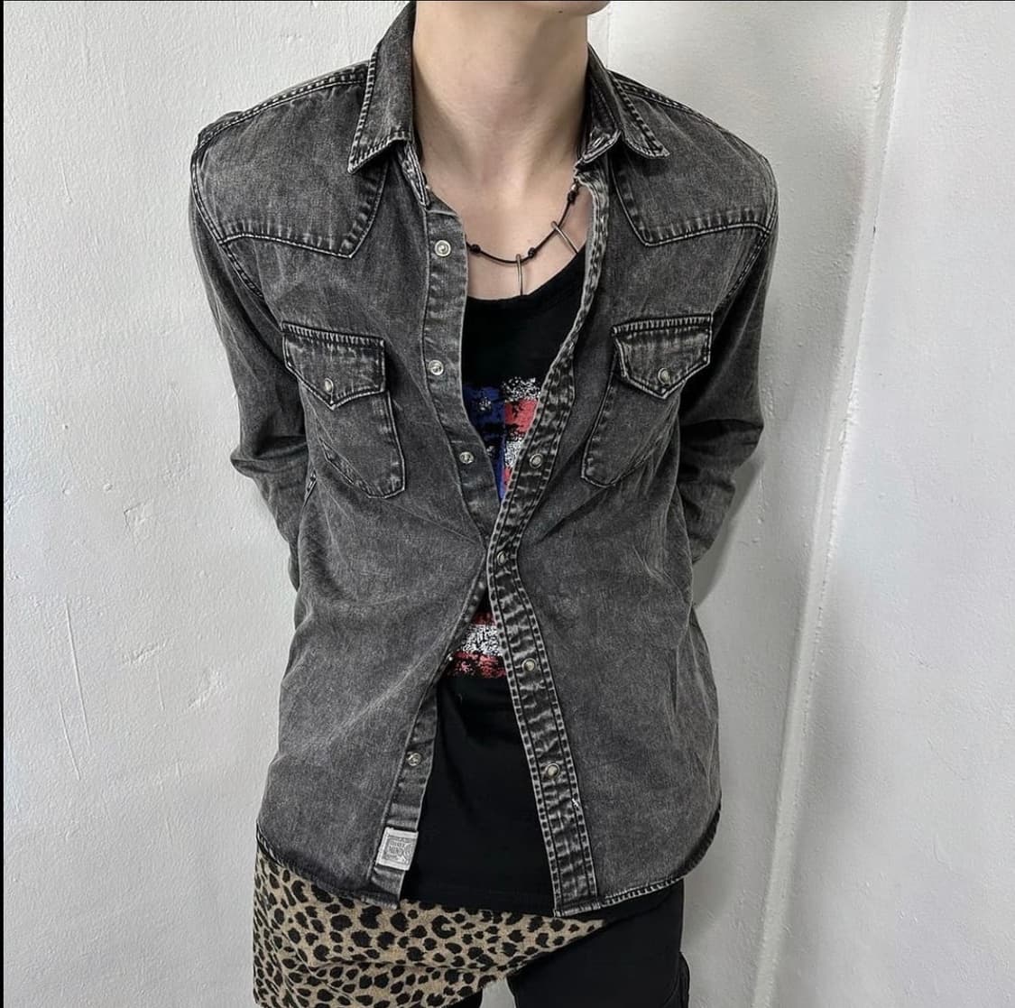 washing gray western shirts 상품이미지3