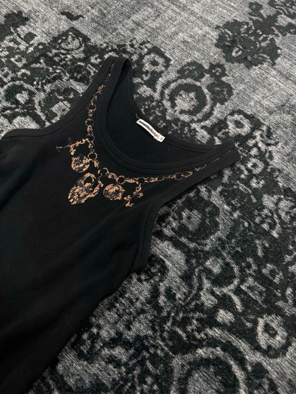 Semantic design 00s skull necklace sleev 상품이미지3